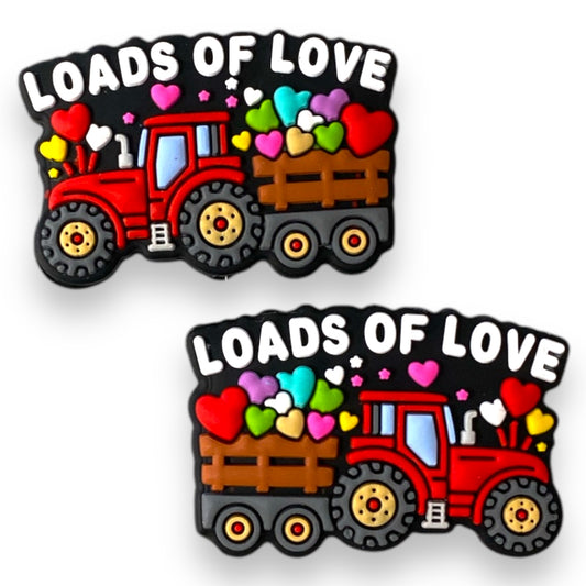 h919-  “Loads Of Love” Silicone Focal Bead (1 Count)