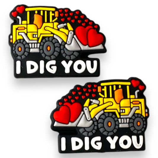 h820-  “I Dig You” Silicone Focal Bead (1 Count)