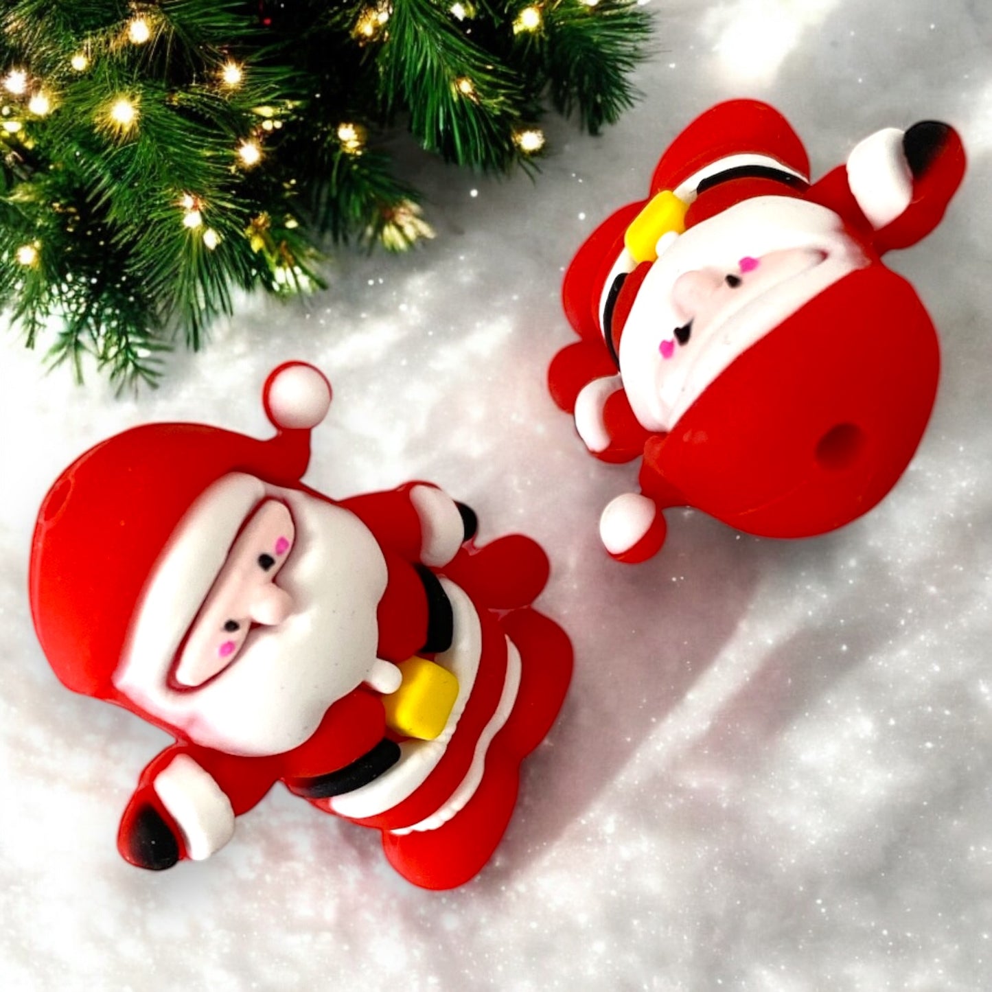 h852-  “3D Santa” Silicone Focal Bead (1 Count)