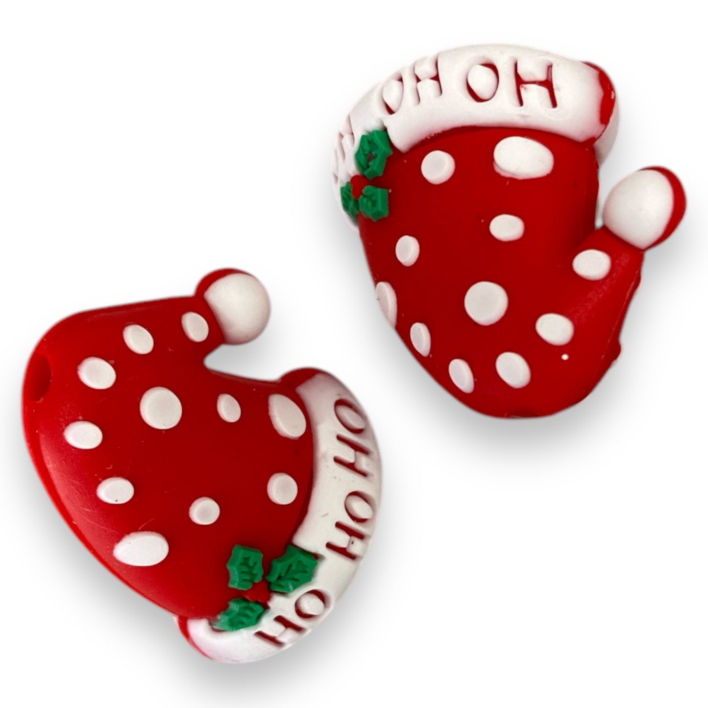 h890-  “3D Santa Hat” Silicone Focal Bead (1 Count)