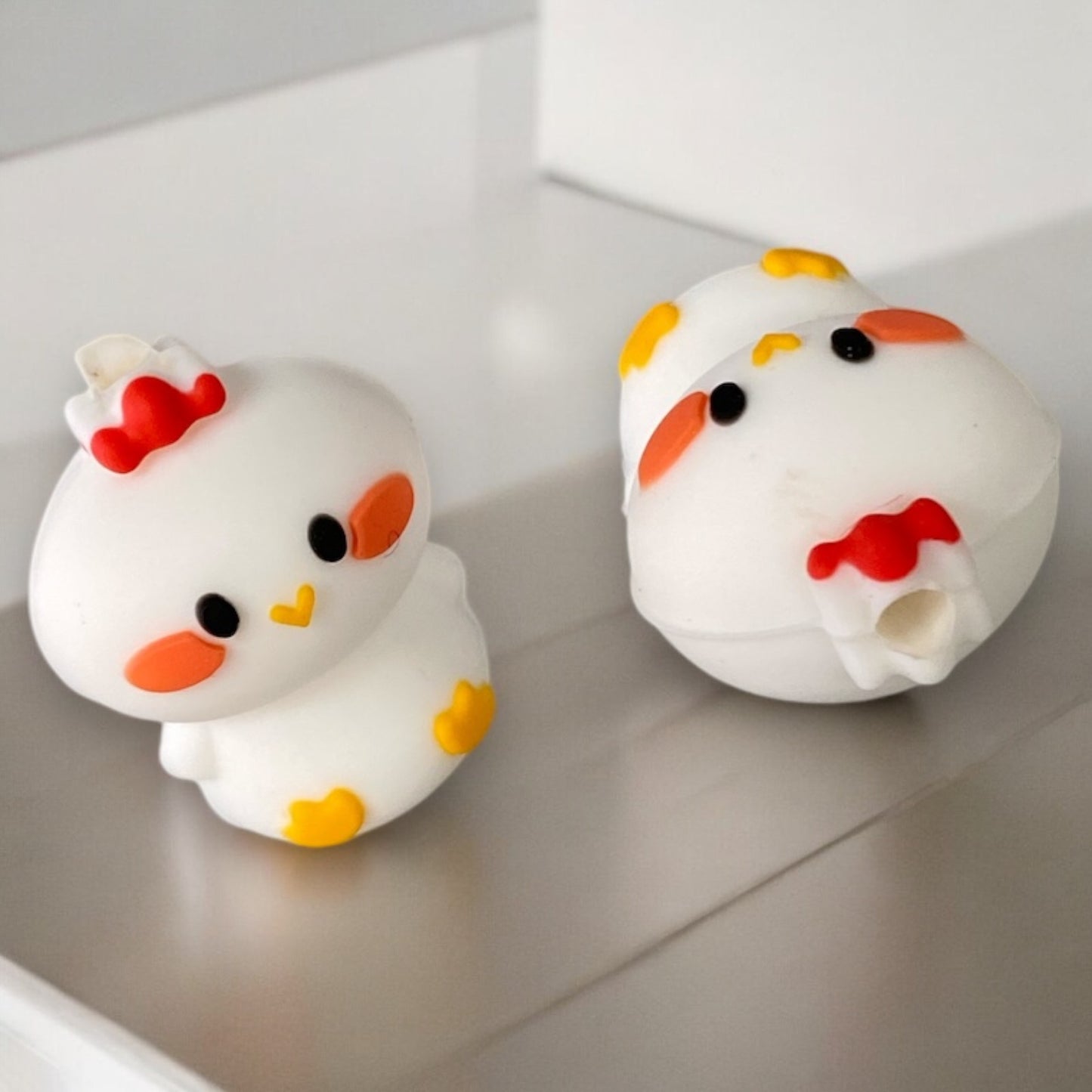 T363-  “3D Chicken” Silicone Focal Bead (1 Count)