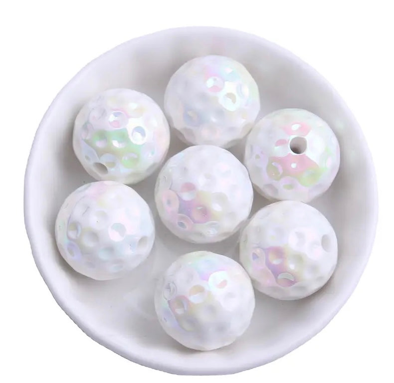 #852 - 20mm Opal Golf Balls  Acrylic Beads (1 Count)