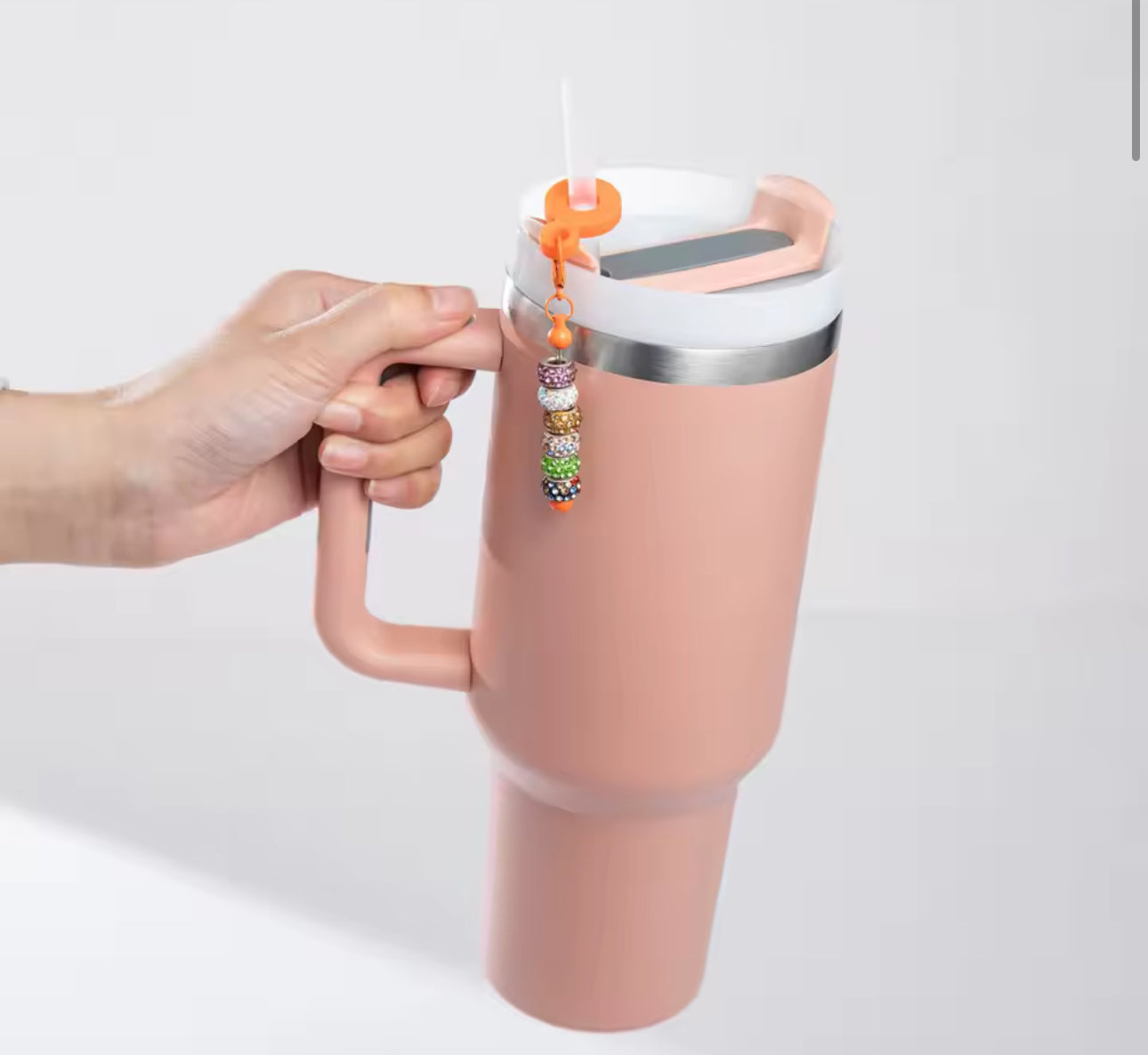 P97 - "White" Beadable Straw Charm