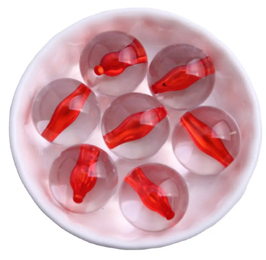 W537- Red Jelly Acrylic Beads (1 Count)