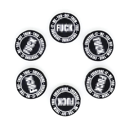 h1093  - "Black- Round F*ck Everything" Focal Bead (1 Count)