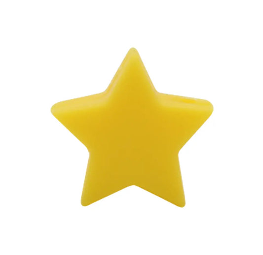 T232 - 15mm Yellow Silicone Star Bead