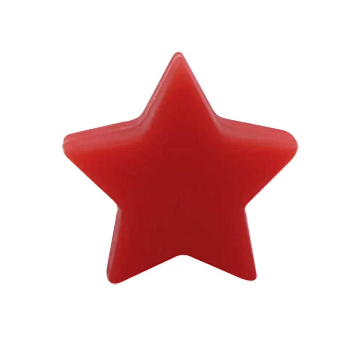 T229- 15mm Red Silicone Star Bead