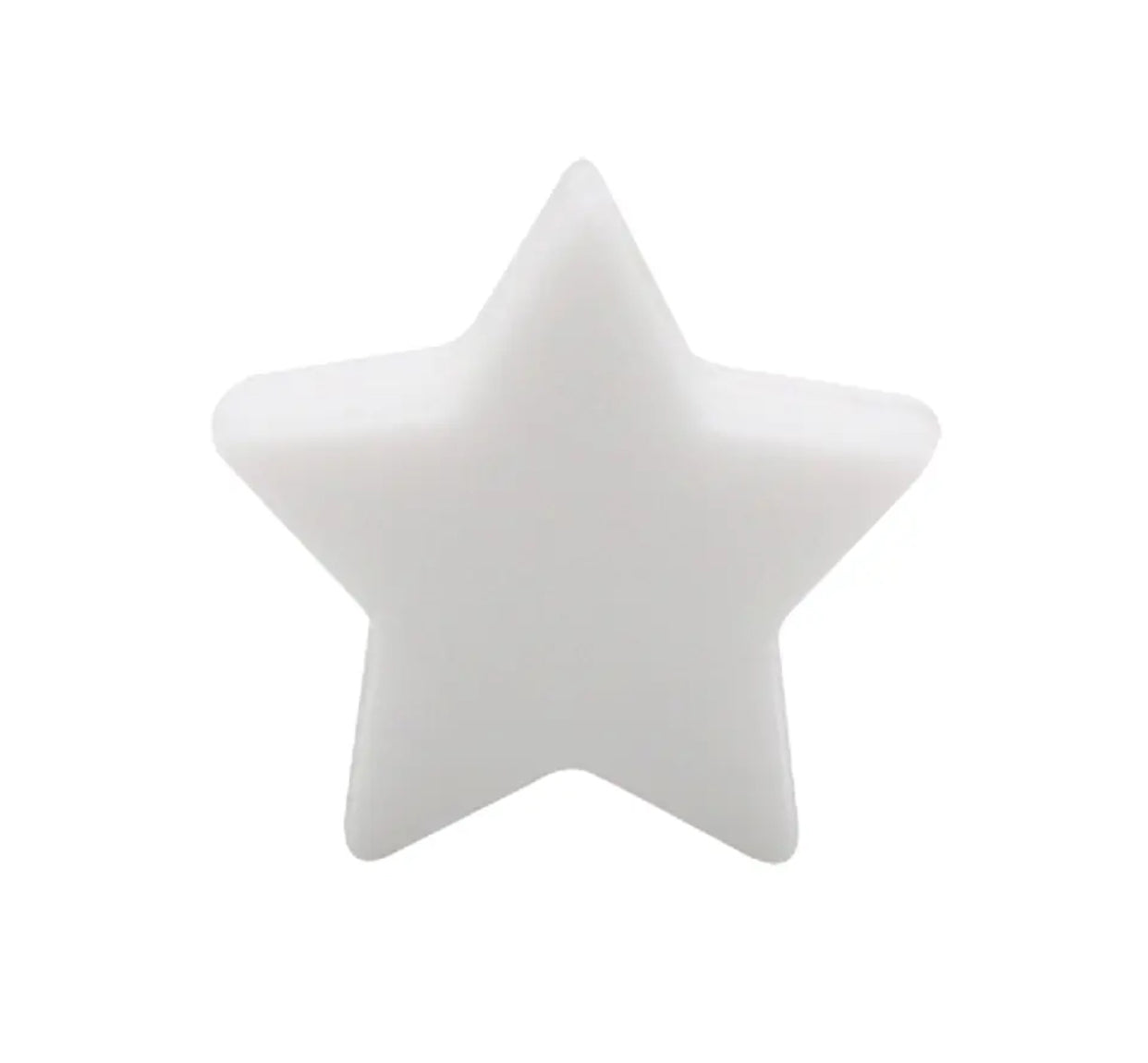 T231- 15mm White Silicone Star Bead