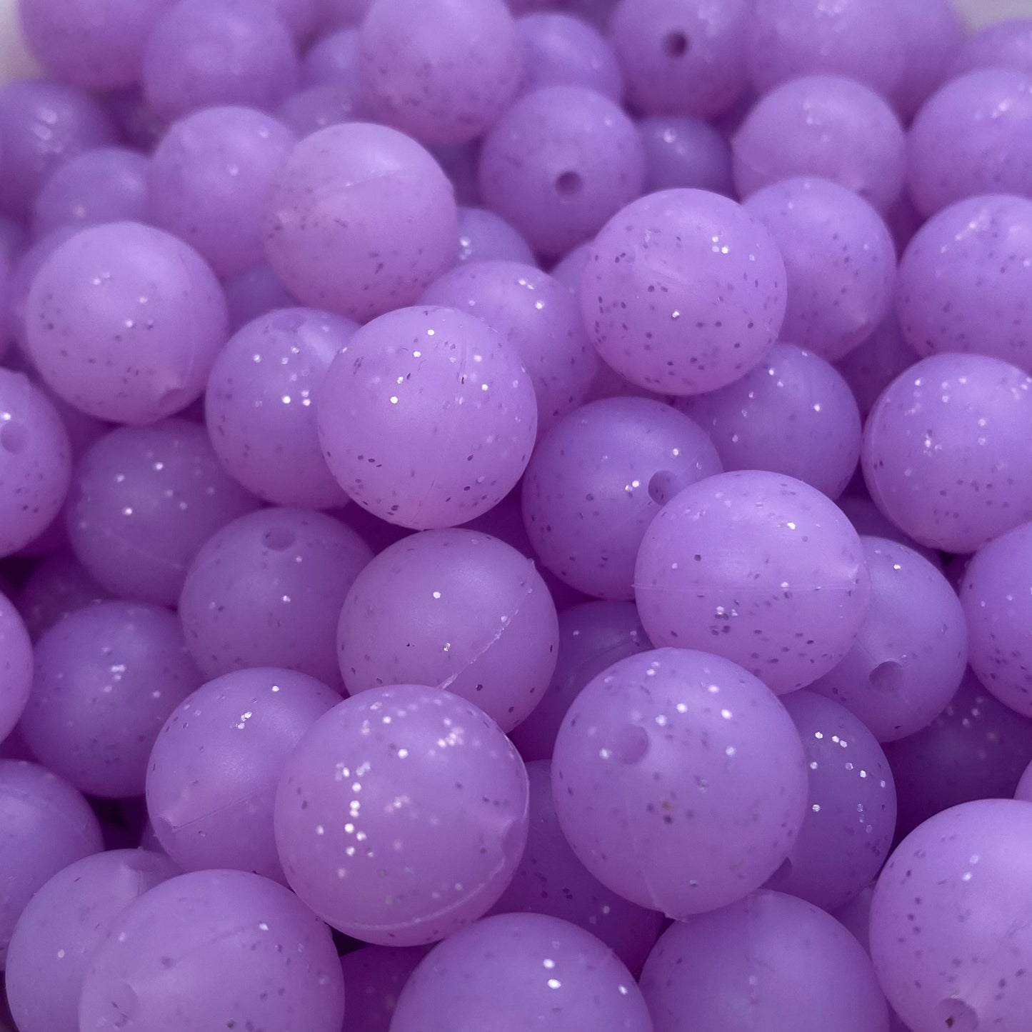 T211 - 12mm "Purple Glitter" Silicone Beads