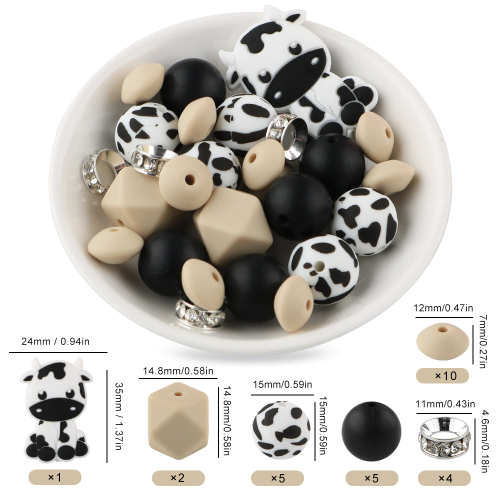 Z/502 - "Cow" Western Silicone Bead & Bling Kit