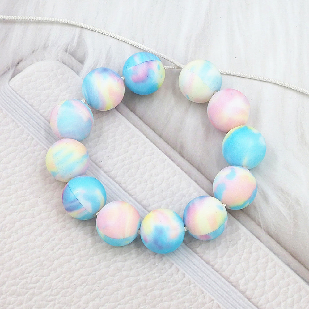 12mm-  P-25 "Rainbow”  Silicone  Beads