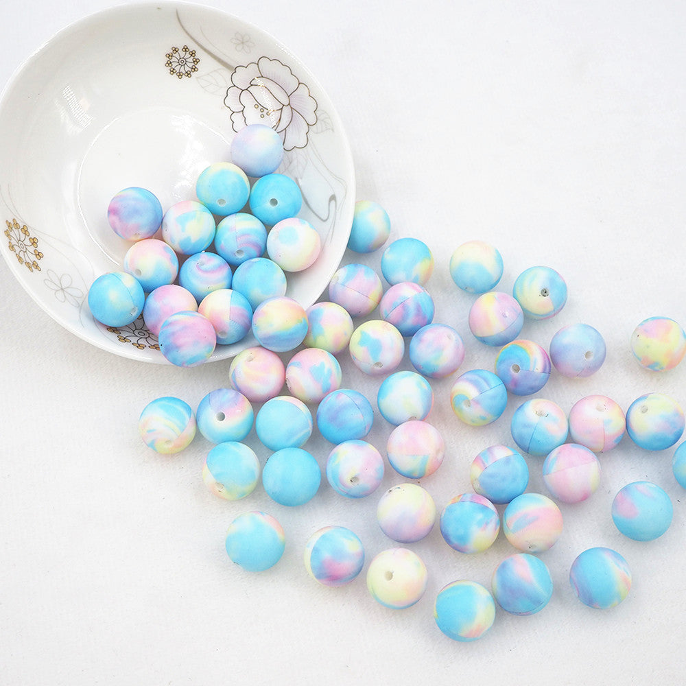 12mm-  P-25 "Rainbow”  Silicone  Beads