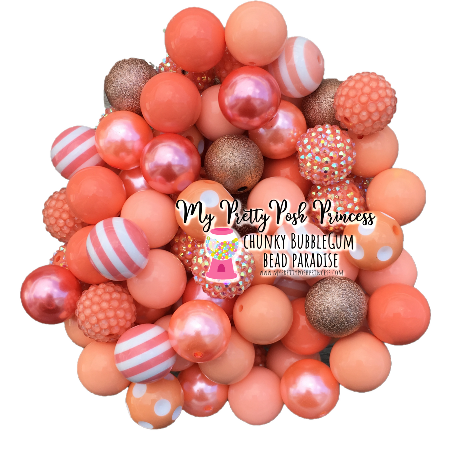 12-M144- 12mm Coral (50 Count) Acrylic Bead Pack