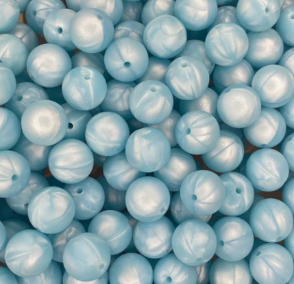 57 / 15mm - Pearl Blue Silicone Bead