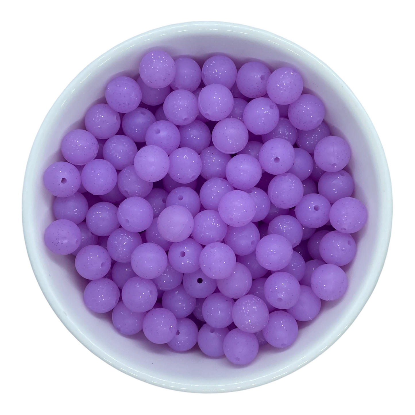 T211 - 12mm "Purple Glitter" Silicone Beads