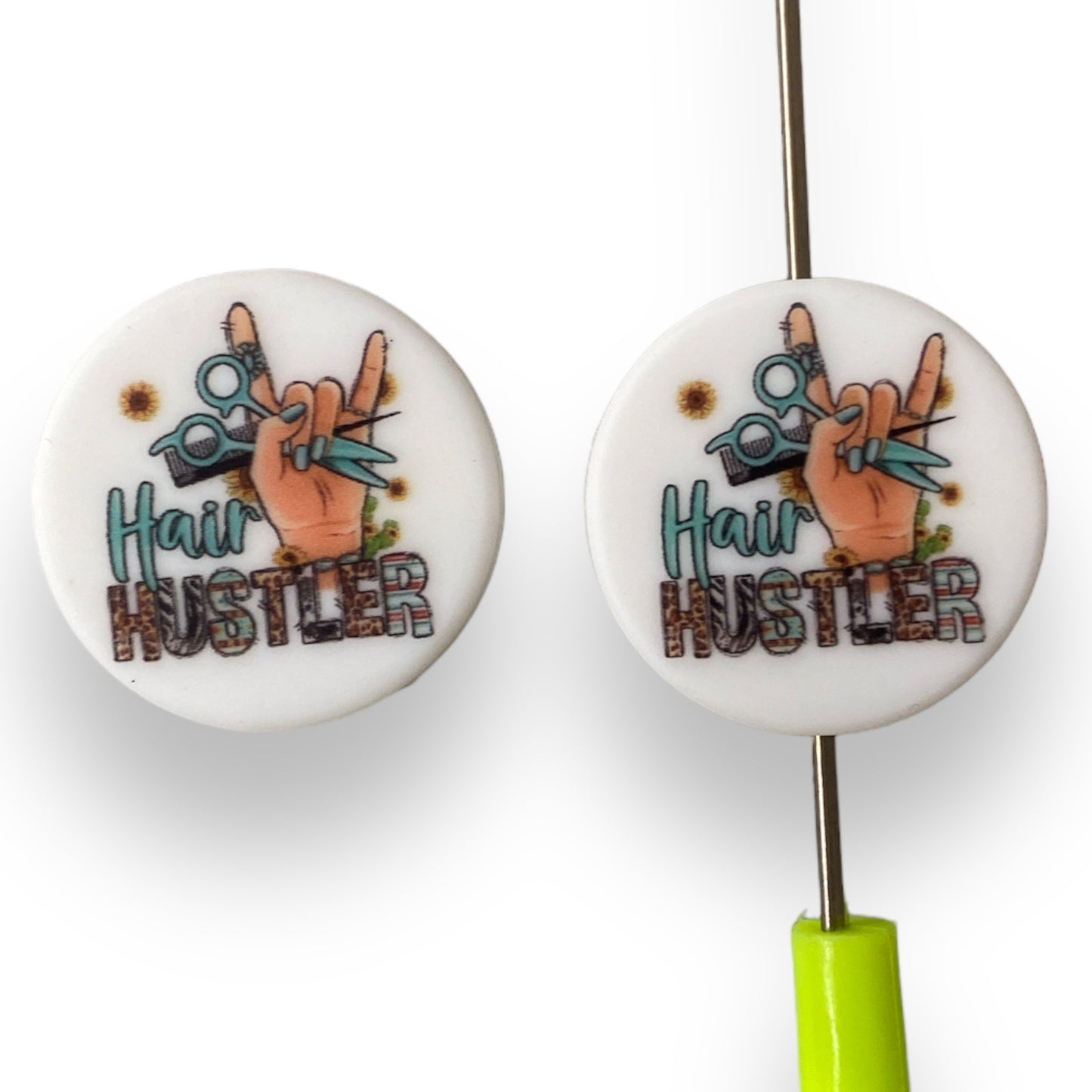 X188 - 26mm "Hair Hustler"  Silicone (1 Count)Focal Bead