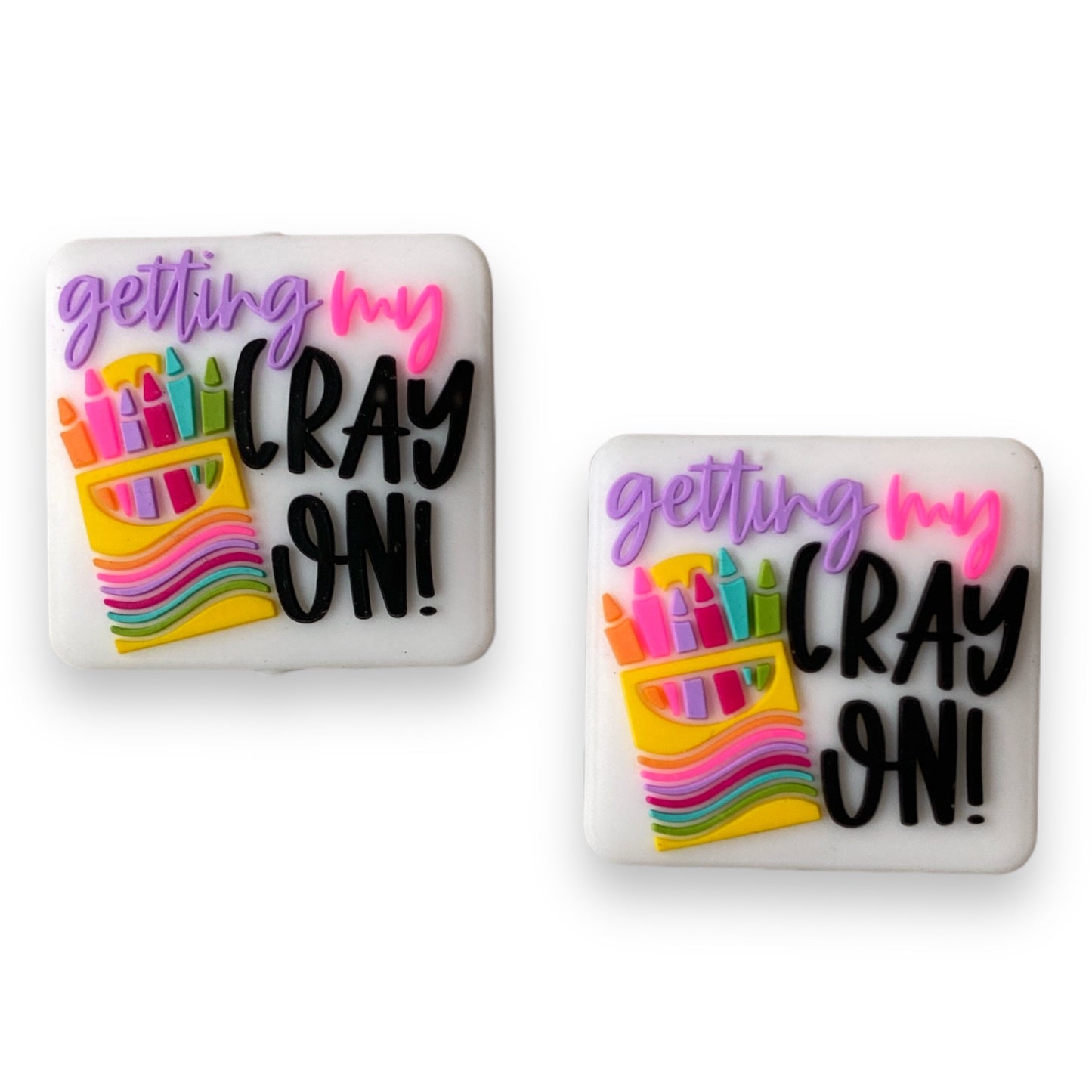 X333 - "Getting My Cray-On"  "Exclusive"  Focal (1 Count) Bead Silicone