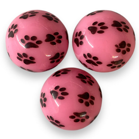 #910 - Pink Paw Acrylic Beads (1 Count)