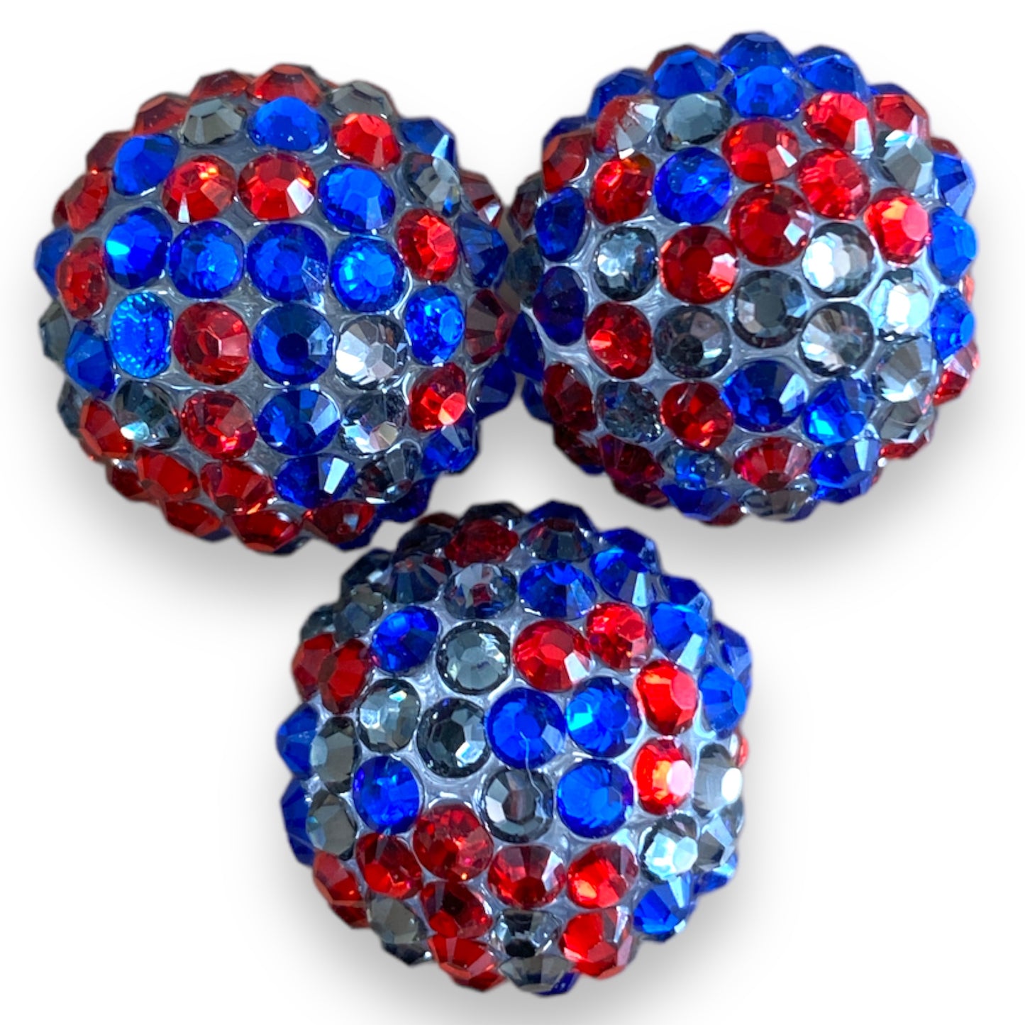 #1237 - R181- 20mm USA Confetti Rhinestone  Beads  (1 Count)