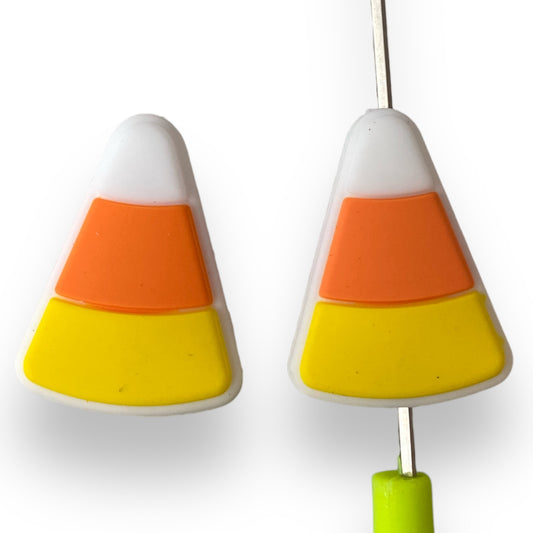 h916 - "Candy Corn"  Focal Bead Silicone (1 Count)