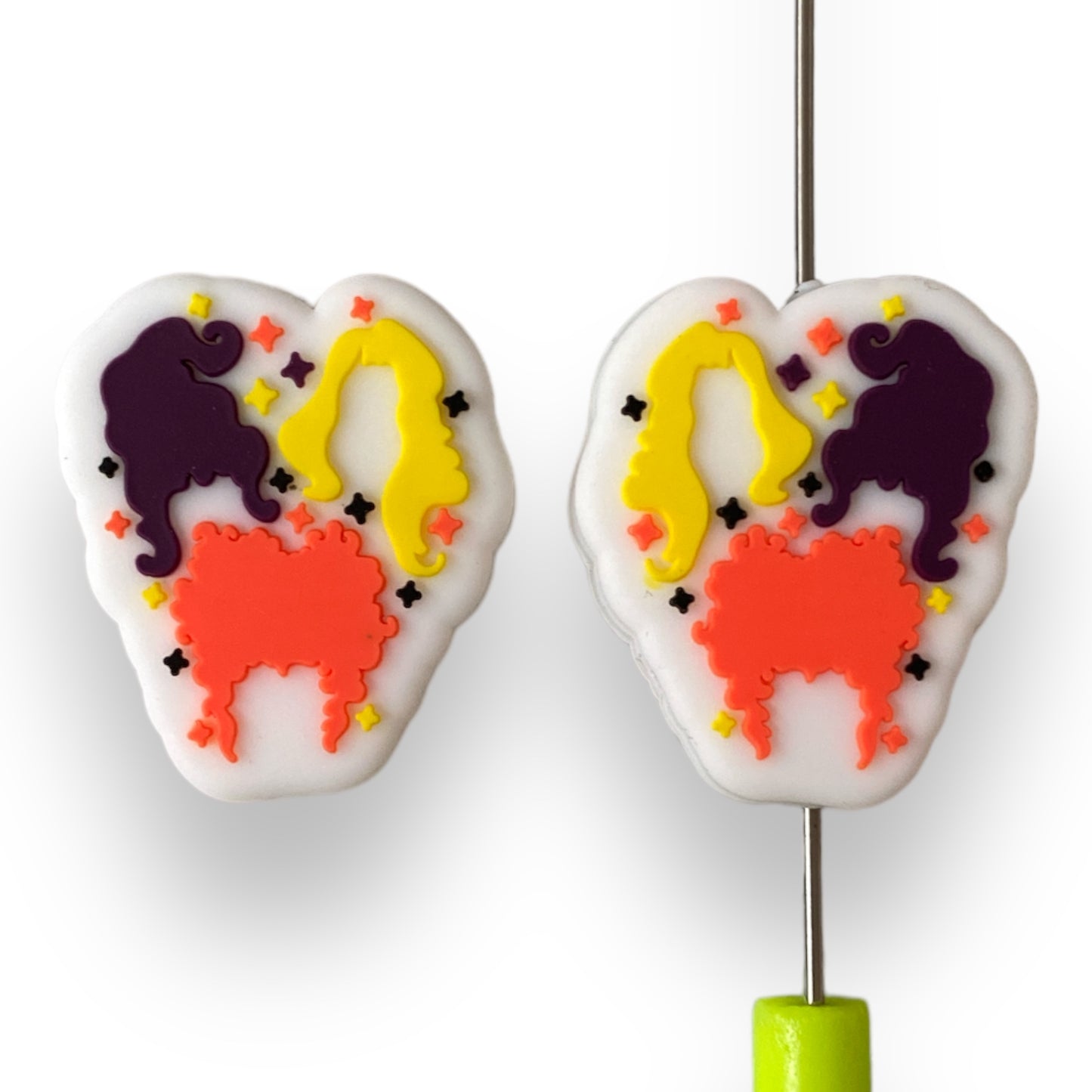 h994- "Halloween Gals"  Focal Bead Silicone (1 Count)