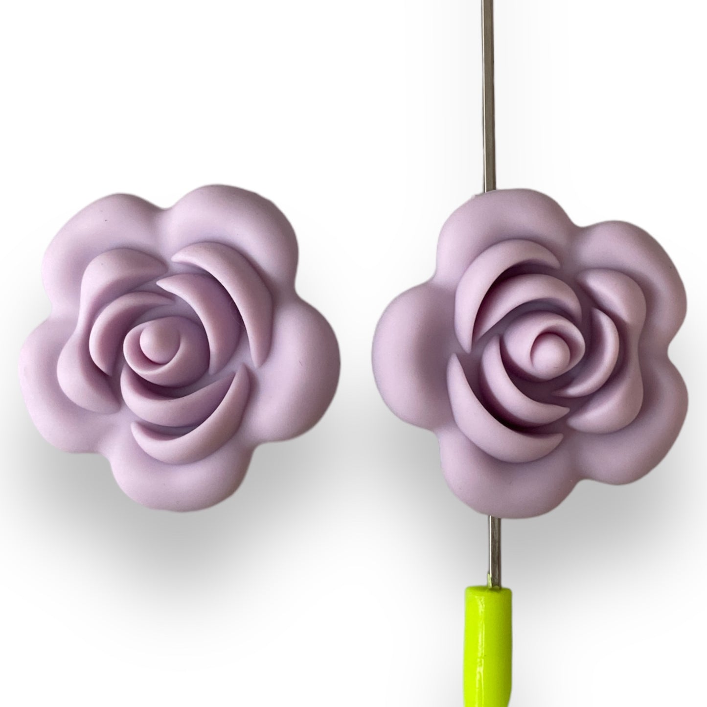 X160  - "Lavender Flower"  Focal Bead (1 Count) Silicone