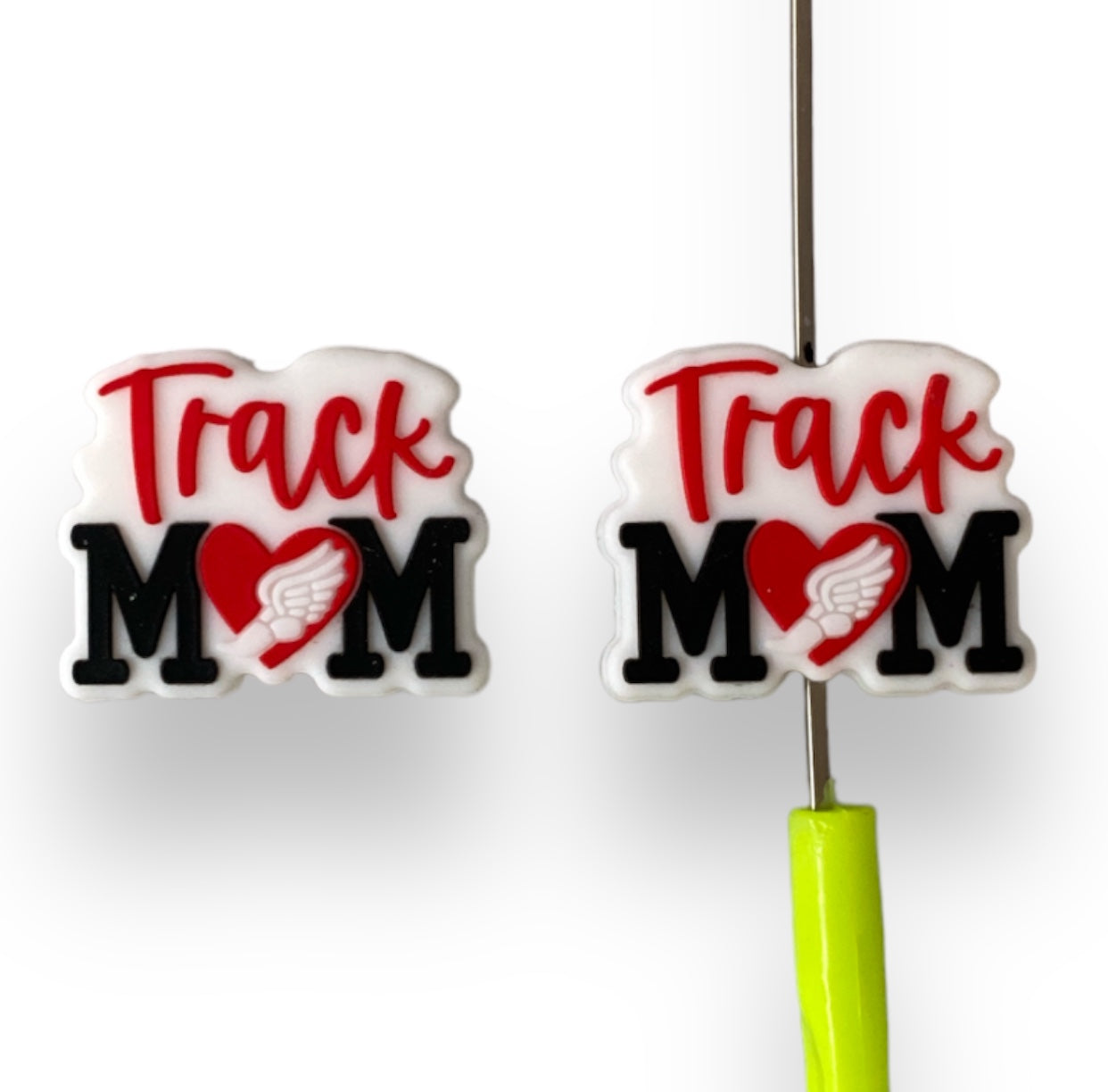 X223-  “Track Mom” Silicone (1 Count) Focal Bead