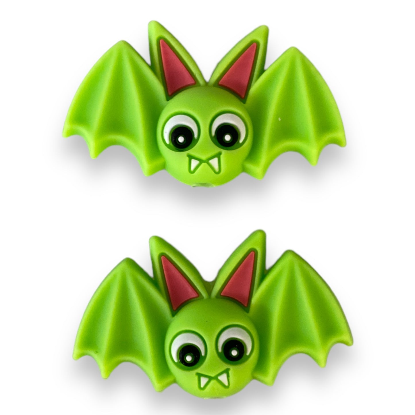 X64- Lime Bat 38mm x 24mm Silicone (1 Count) Focal Bead