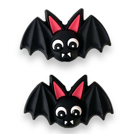 h828 - Black Bat 38mm x 24mm Silicone Focal Bead (1 Count)