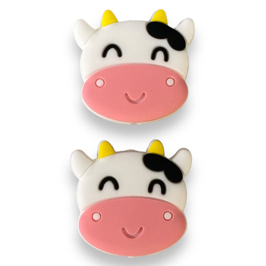 X461 - Pink Cow Silicone (1 Count) Focal Beads