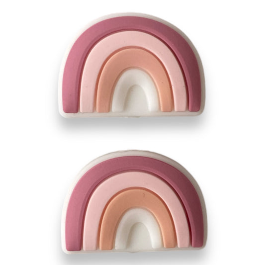 X184 - Pink Rainbow Silicone (1 Count)Focal Bead