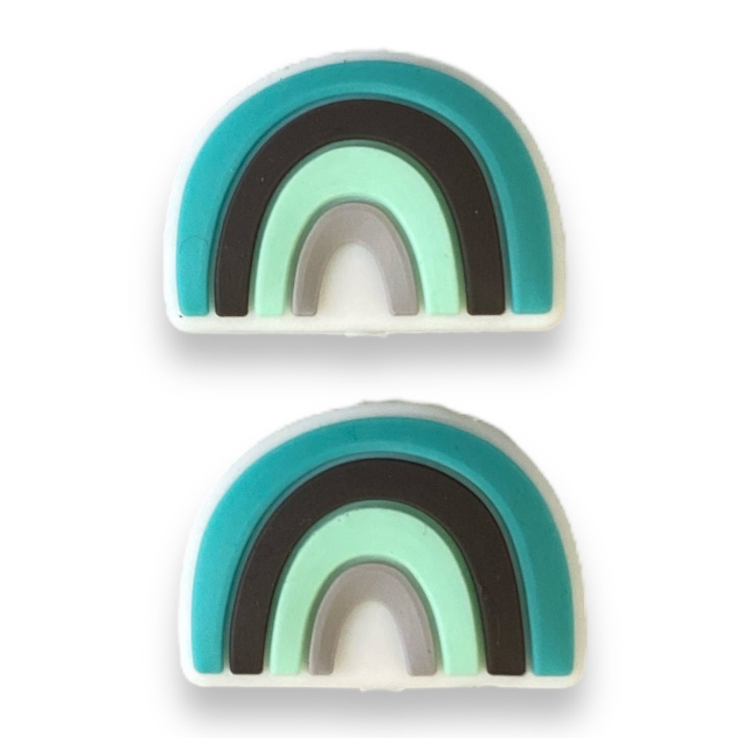 X183 - Aqua Rainbow Silicone (1 Count) Focal Bead