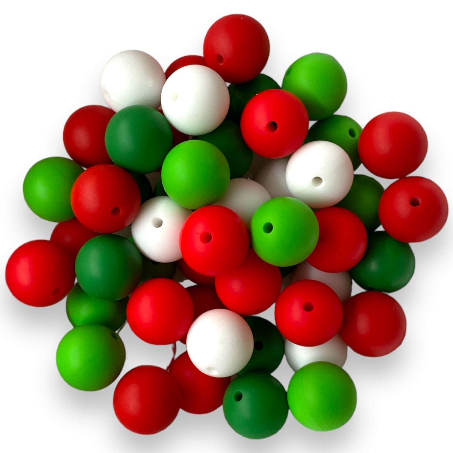 CK- 199  - "Grinchy"-  15mm 50 Count  Mixed Pack Silicone BPA Free Beads