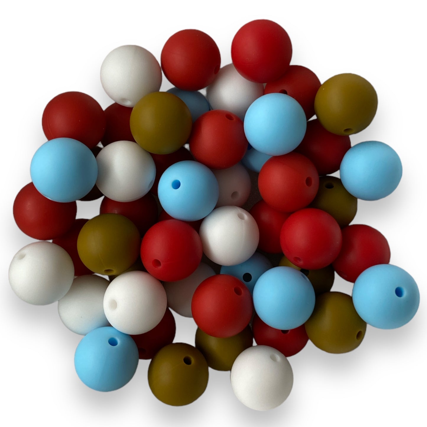 "Rudolph"-  15mm 50 Count  Mixed Pack Silicone BPA Free Beads