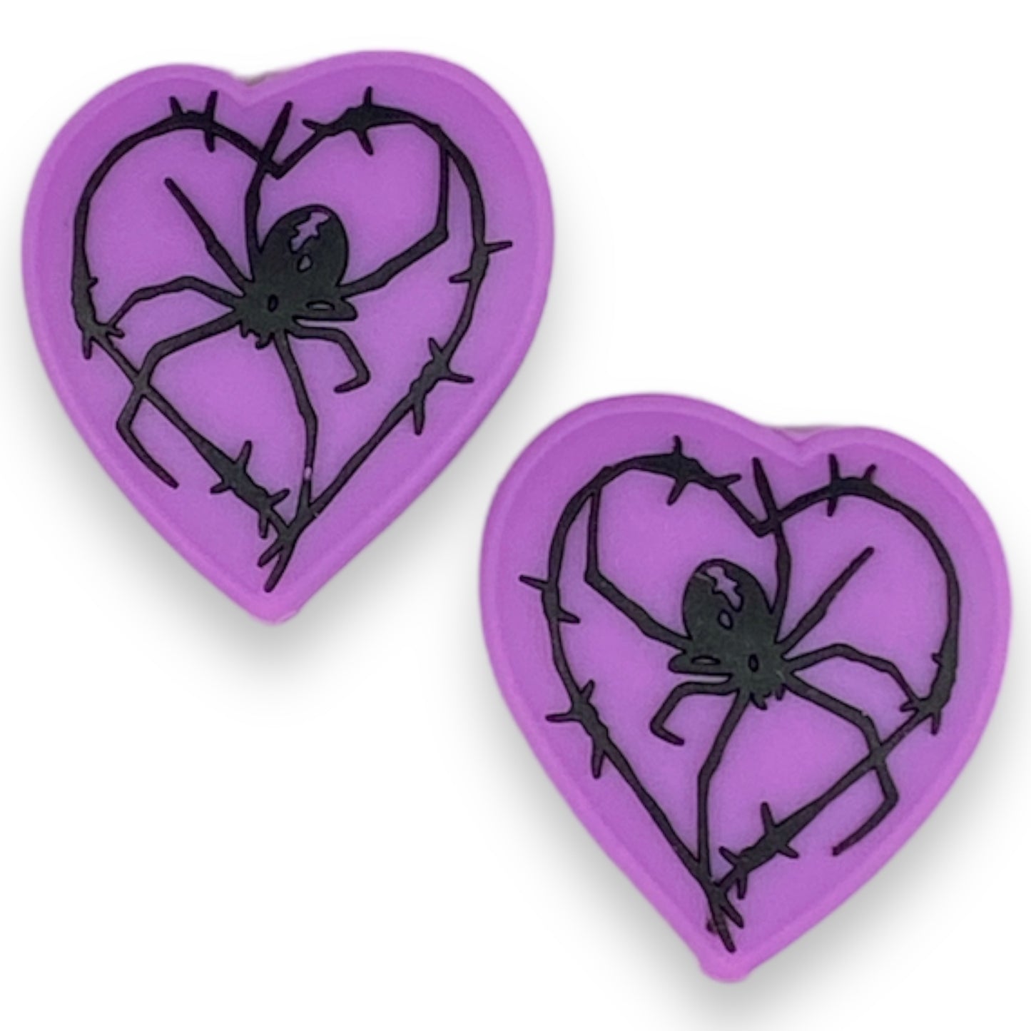 h825 - "Purple Spider Heart" Exclusive Focal Bead Silicone (1 Count)