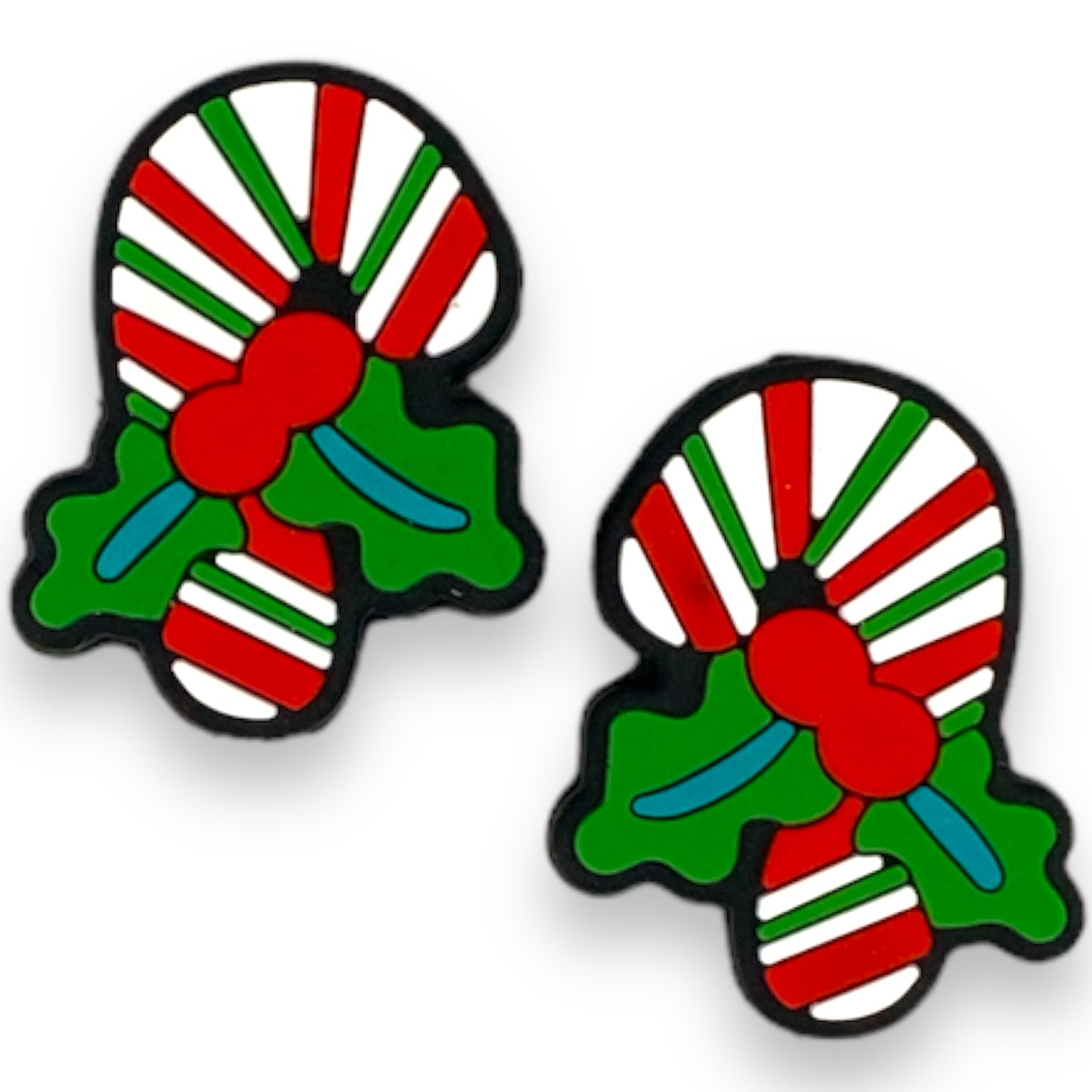 X55- "Candy Cane" Focal (1 Count)  Bead Silicone