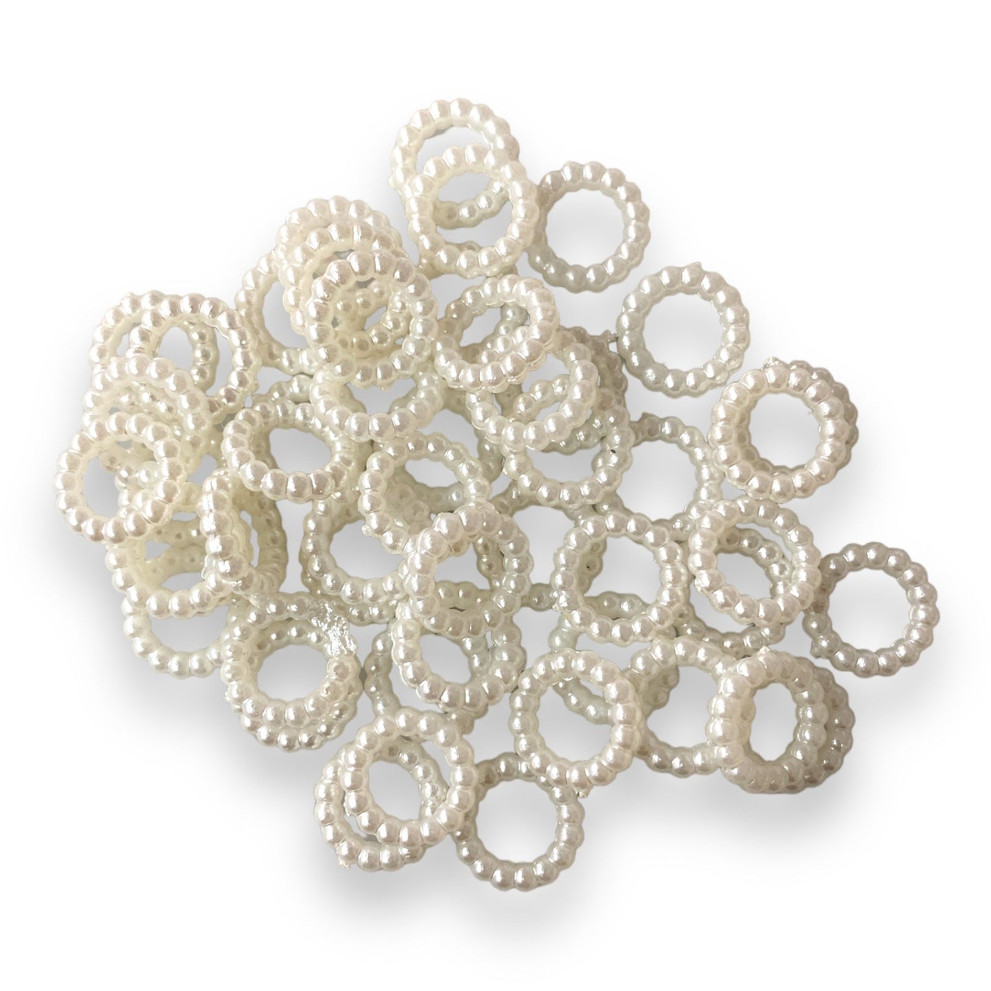 CK - 144 - 12mm "Ivory" Plastic Pearl Wide Hole Spacers (45-50 Pack)