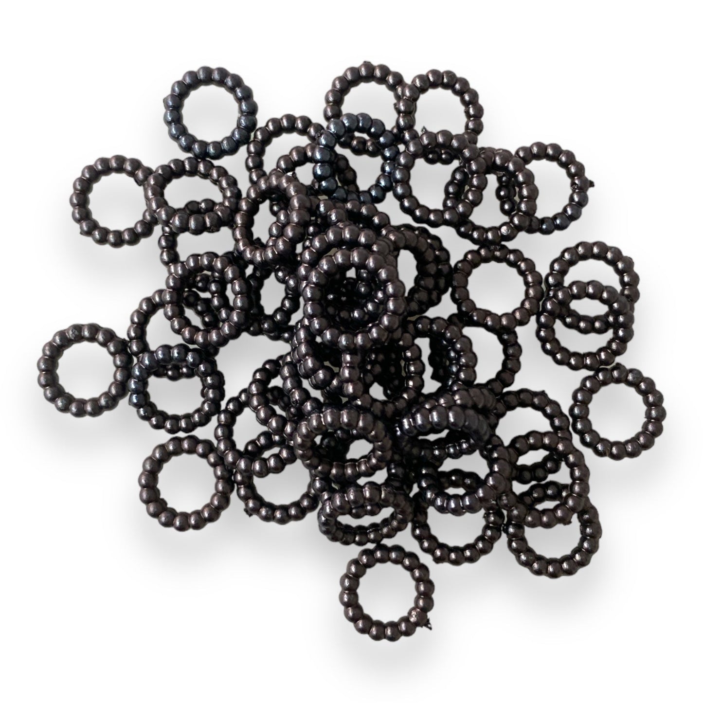 CK - 150 - 12mm "Black" Plastic Pearl Wide Hole Spacers (45-50 Pack)