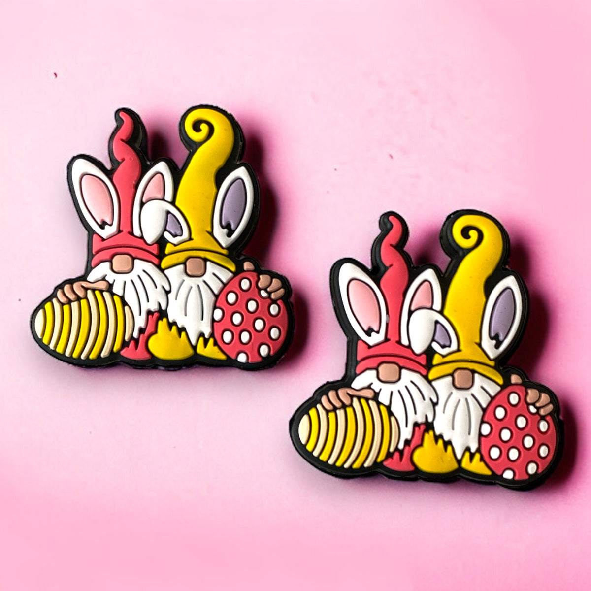h883 - “Easter Gnomes” Silicone Focal Bead (1 Count)