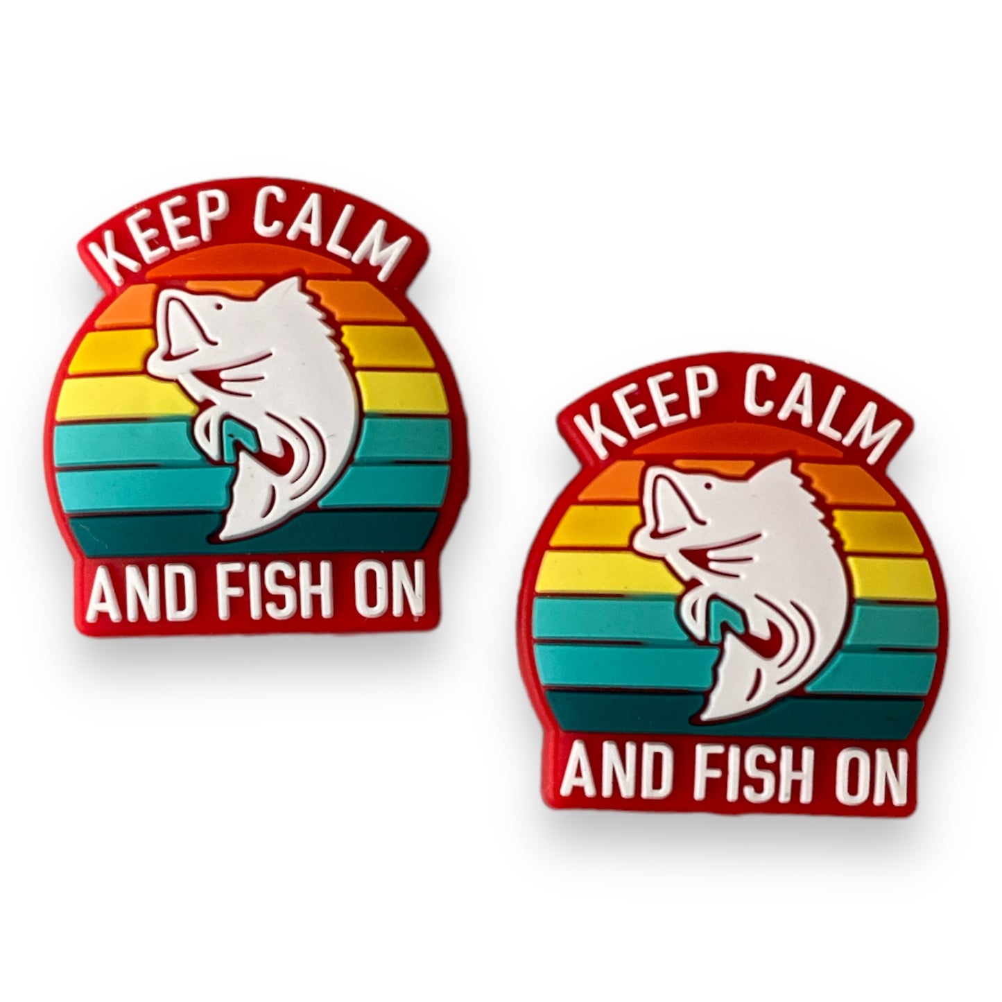 h1025  - “Keep Calm & Fish On” Silicone (1 Count) Focal Bead