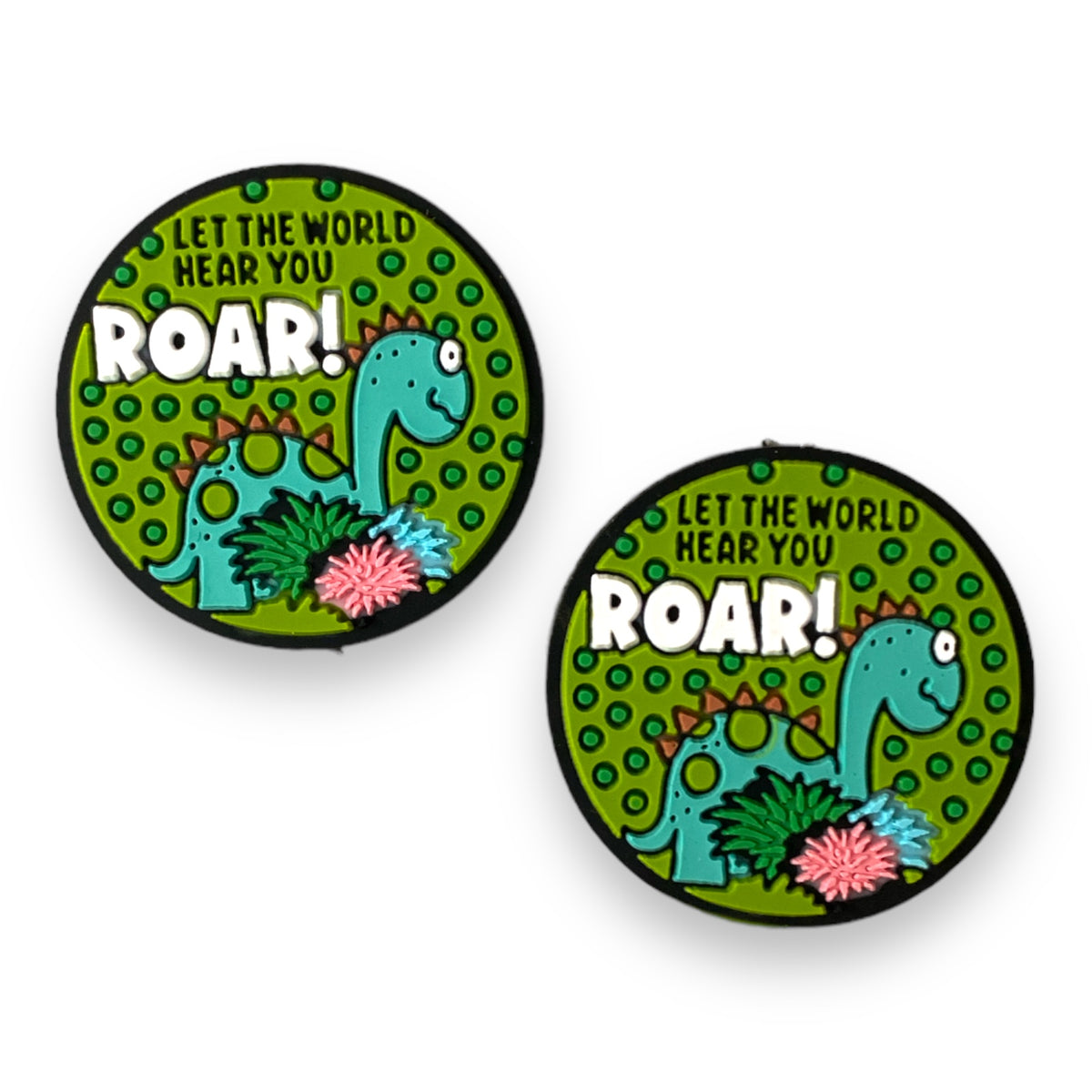 h945 - "Let The World See You Roar” Silicone Focal Bead (1 Count)