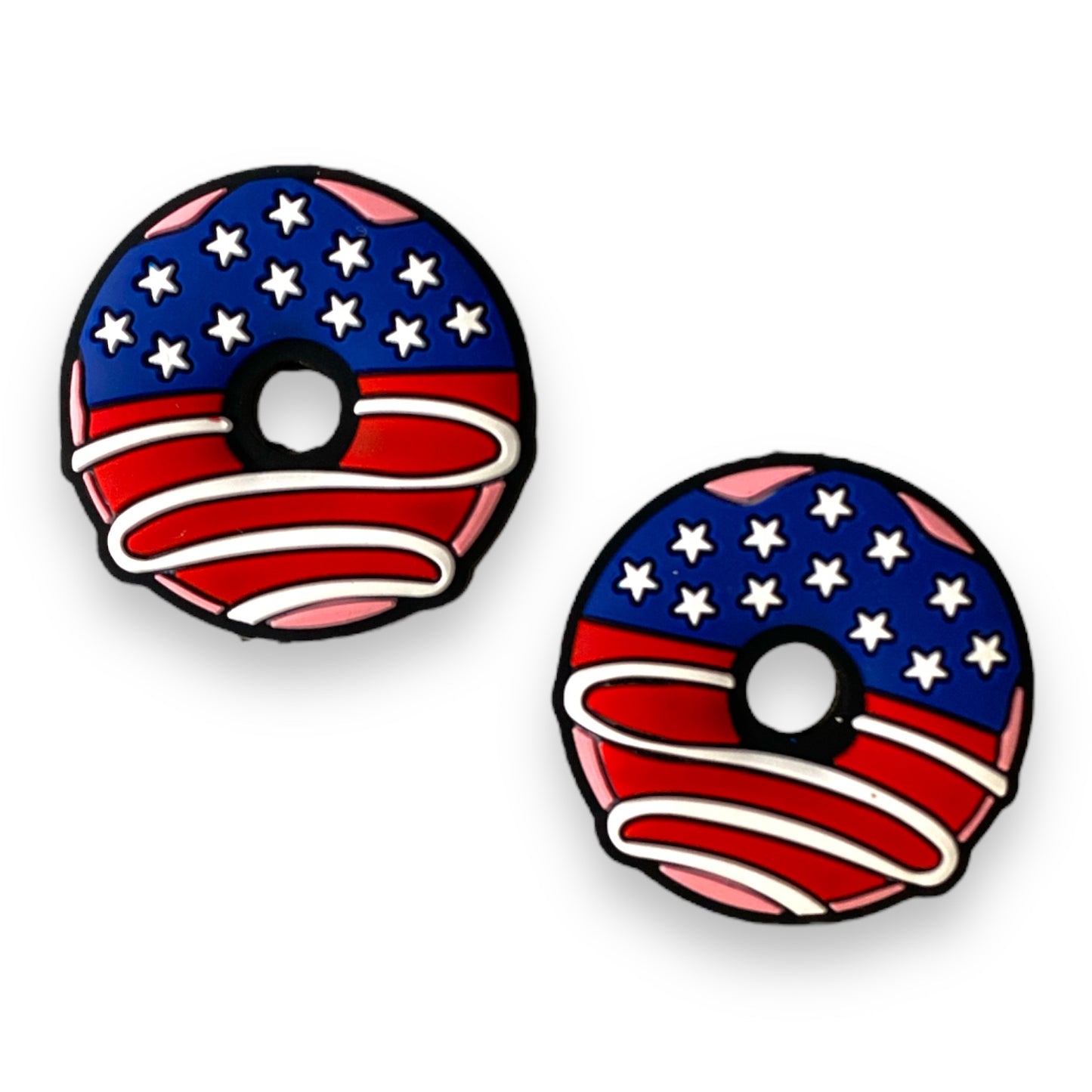 h875 - "Patriotic Donut” Silicone Focal Bead (1 Count)