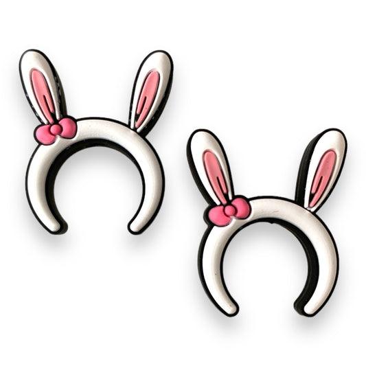 h867 - “Easter Bunny  Ears” Silicone Focal Bead (1 Count)