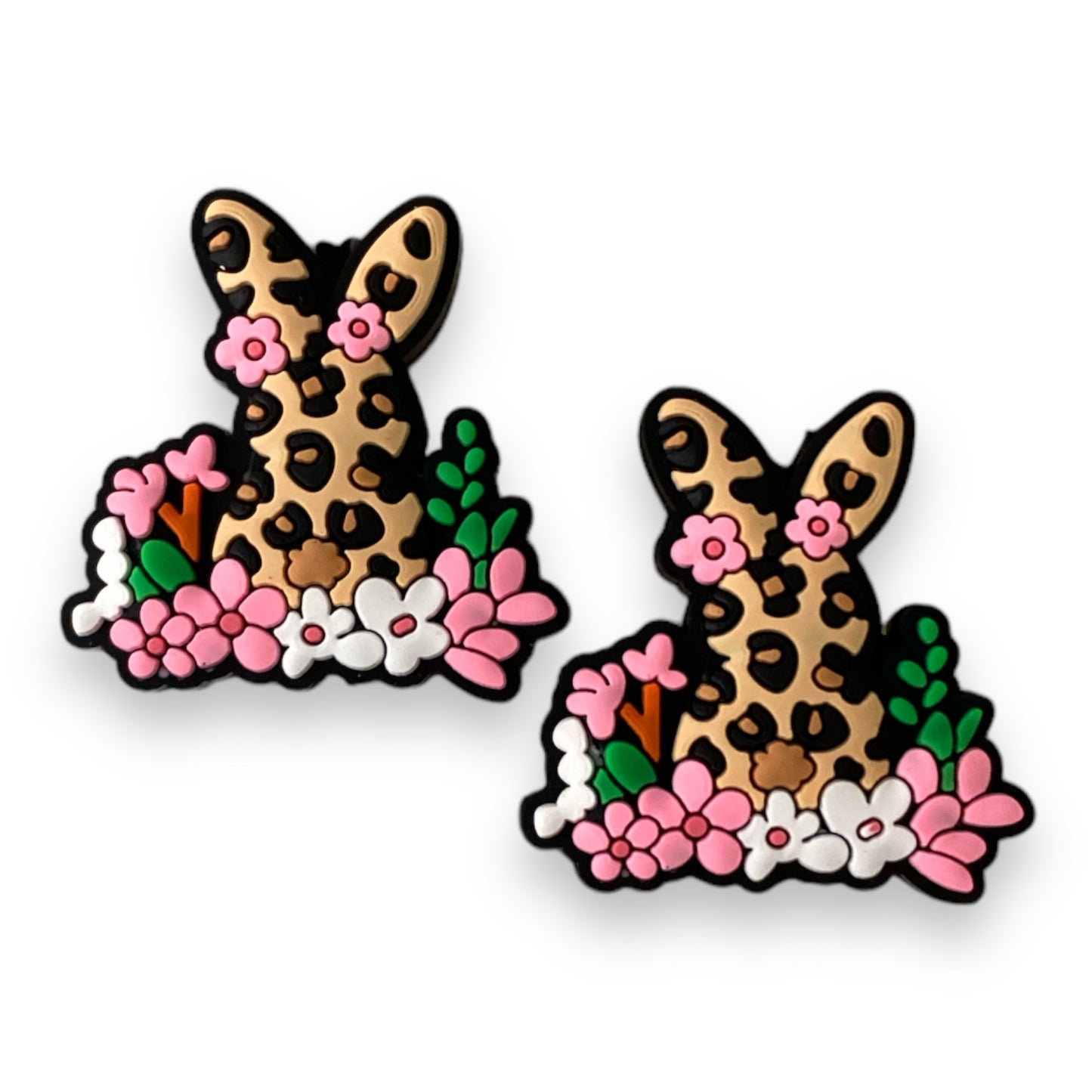 h869 - “Easter Leopard Bunny” Silicone Focal Bead (1 Count)