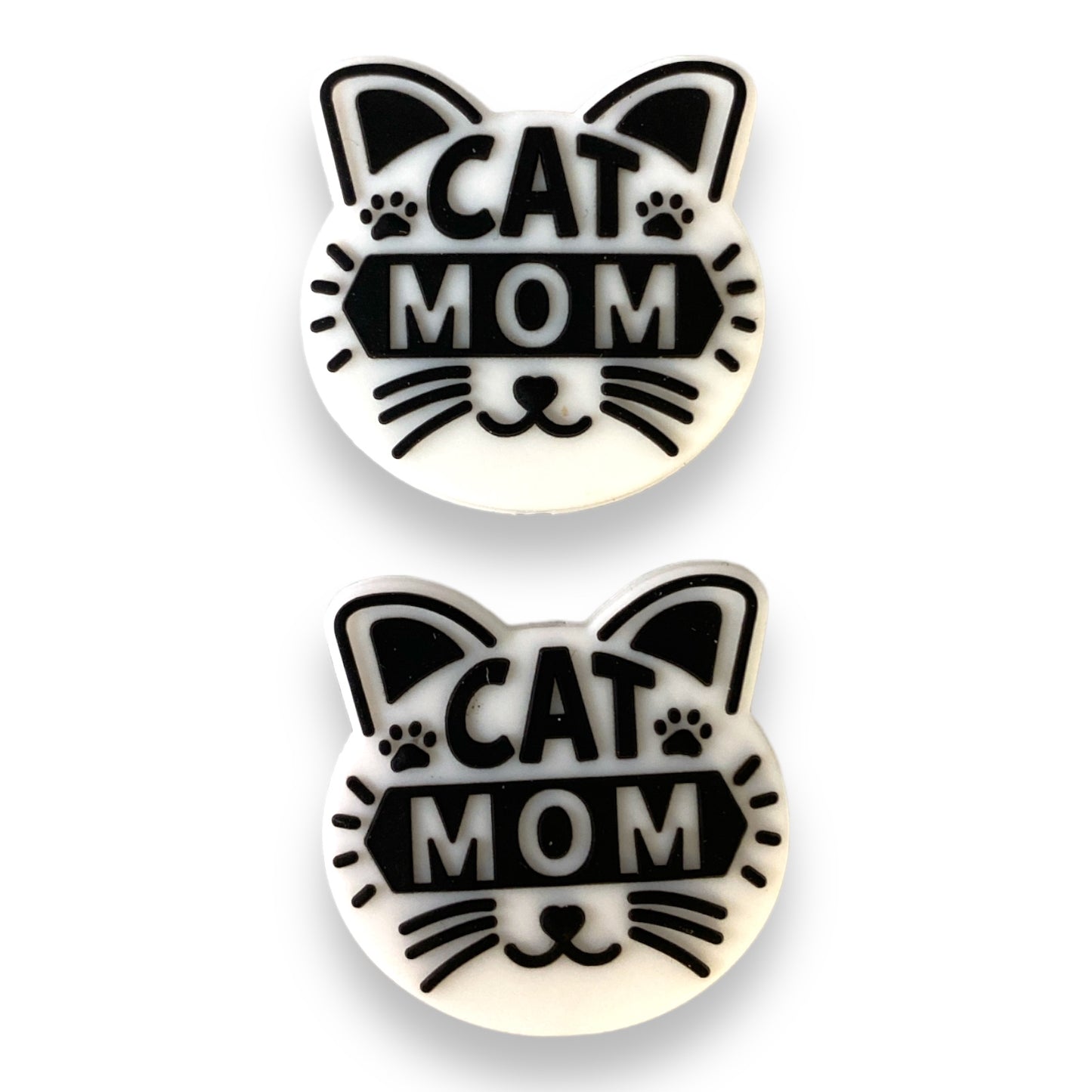 X282 - “Cat Mom” Silicone(1 Count)  Focal Bead