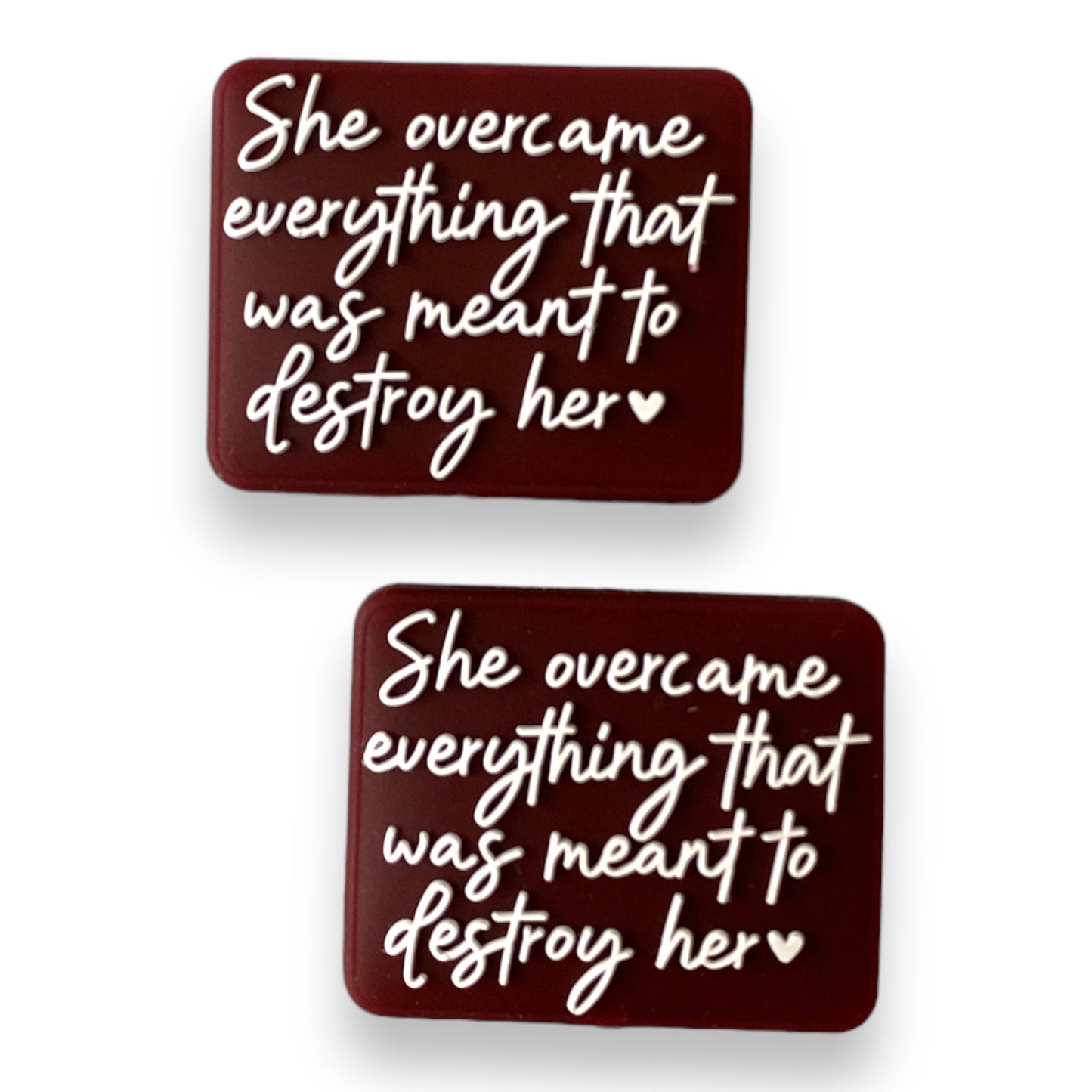 e554 - "She Overcame Everything That Was Mean To Destroy Her"  Exclusive  Focal Bead Silicone (1 Count)