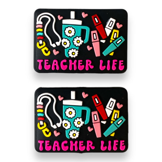 X323 - “Teacher Life” Silicone(1 Count)  Focal Bead