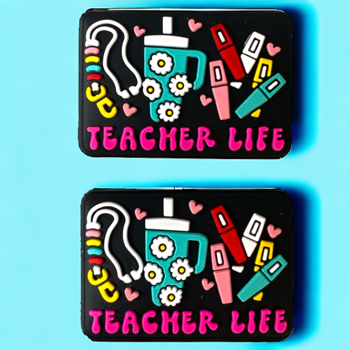 X323 - “Teacher Life” Silicone(1 Count)  Focal Bead