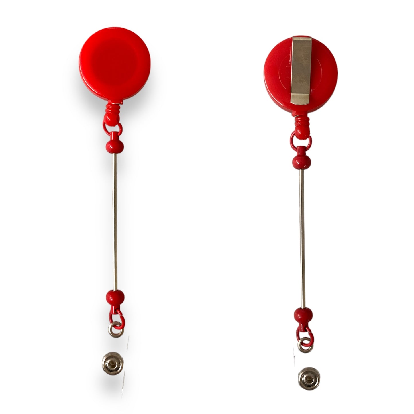 CK - 158 - Red Beadable Badge Reel