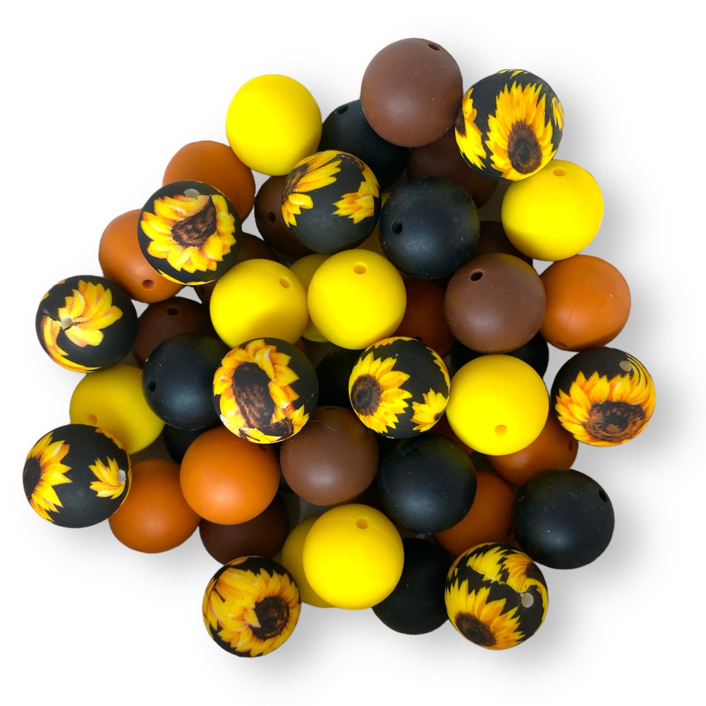 CK - 147 -  19mm "Sunflower" 50 Count  Silicone Bead Pack